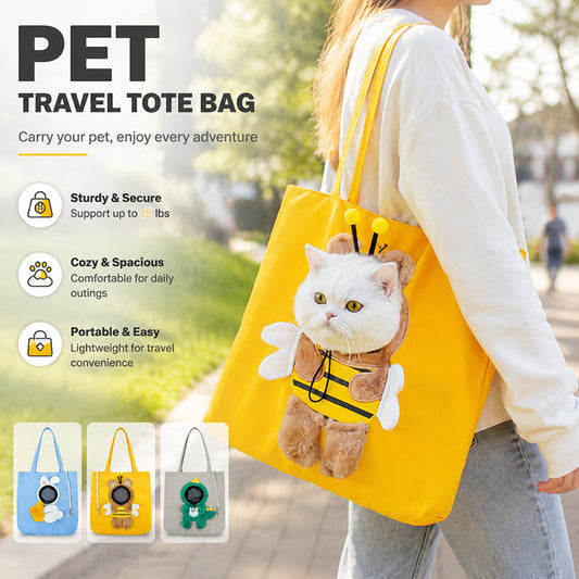 Loovina Peek-a-Boo Tote Bag, pet travel tote with bee design