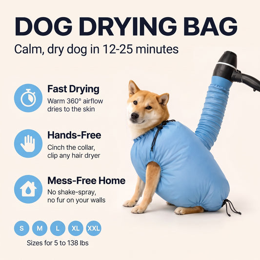 Loovina Dog Drying Bag: fast drying, hands-free, mess-free home