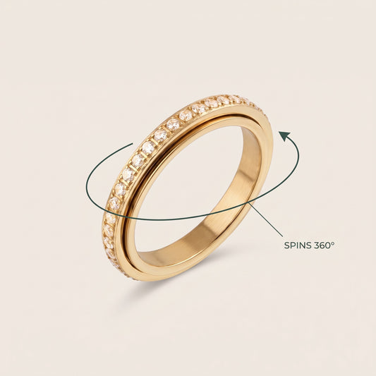 Loovina gold-eternity-spinning-ring, how it works