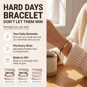 Loovina Hard Days bracelet: your daily reminder, fits every wrist, made to gift