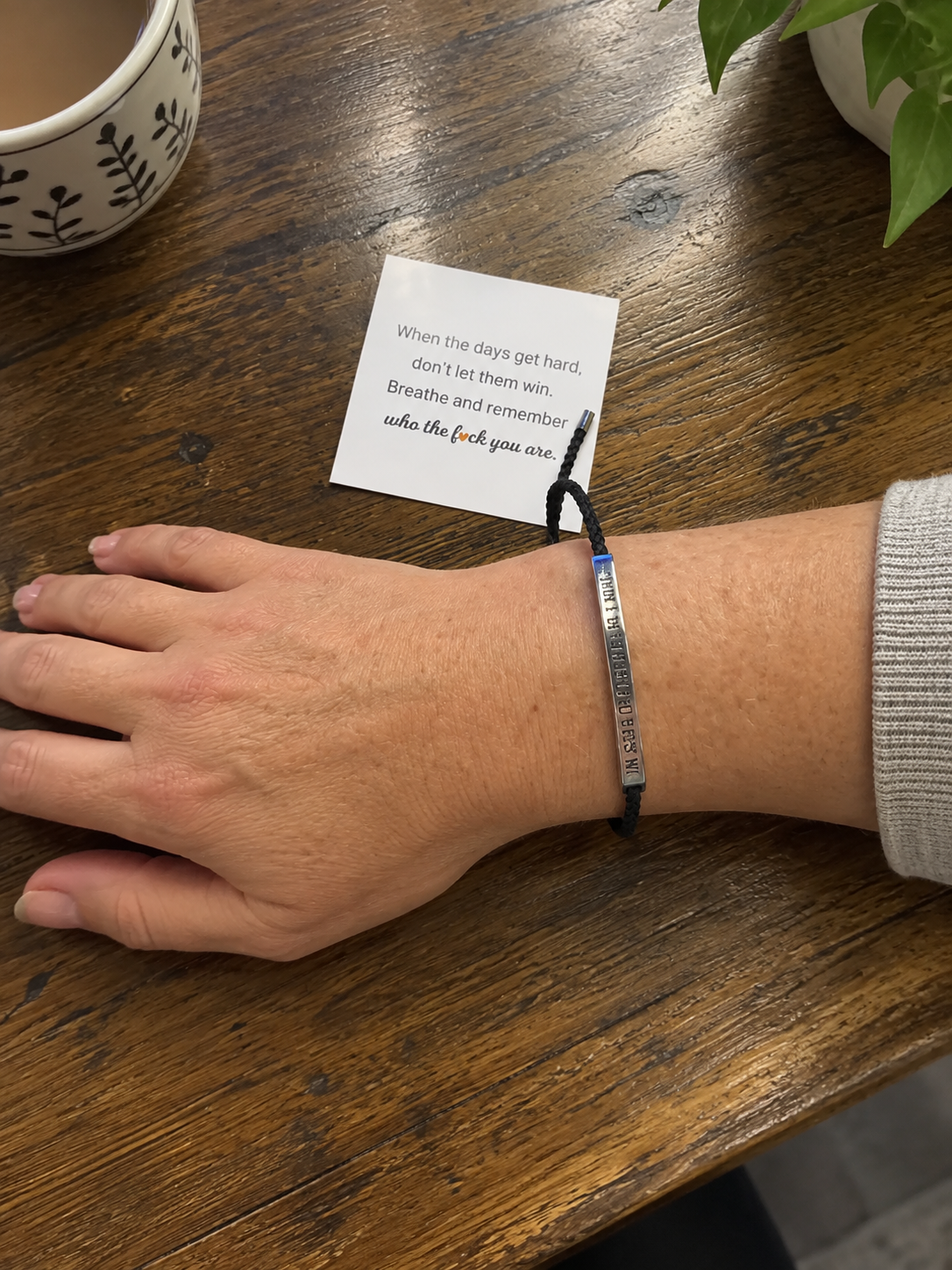 Customer wearing the bracelet