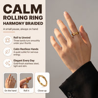 Harmony Braided Rolling Ring: roll to unwind, calm restless hands, elegant every day