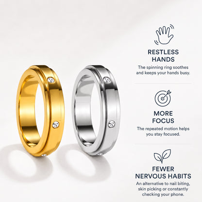 Gold and silver spinner rings: restless hands, more focus, fewer nervous habits