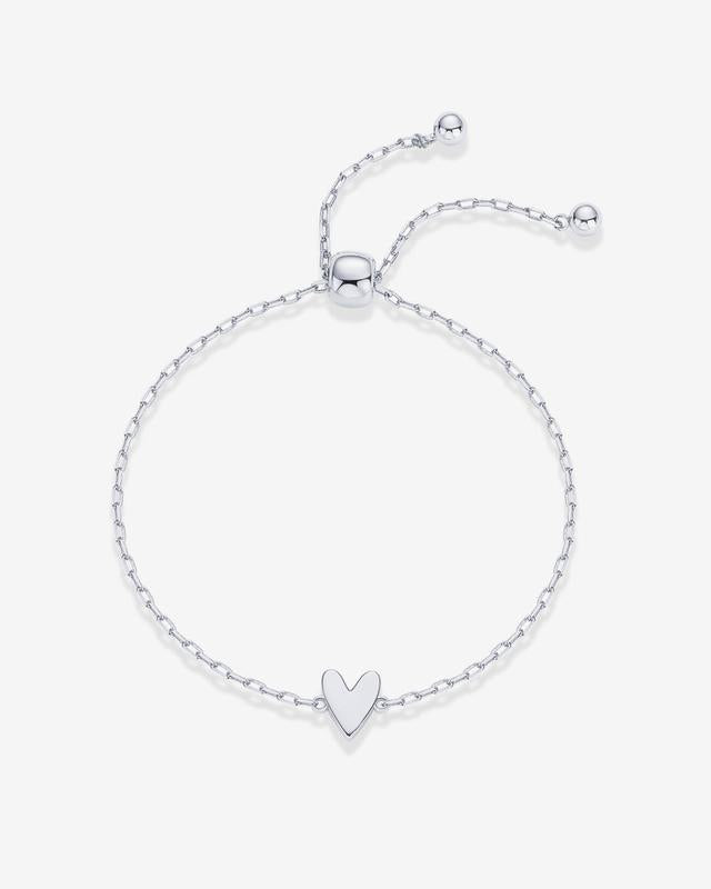 Solid heart bracelet in silver (daughter)