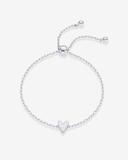 Solid heart bracelet in silver (daughter)