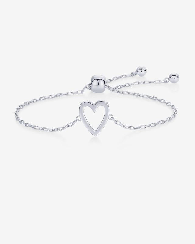 Open heart bracelet in silver (mom)