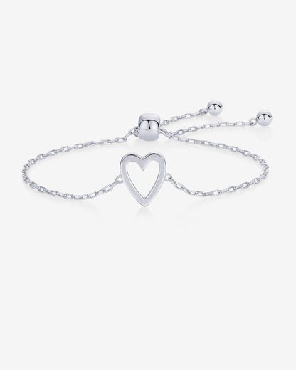 Open heart bracelet in silver (mom)