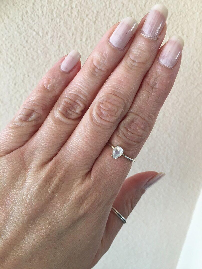 Customer wearing the moonstone ring