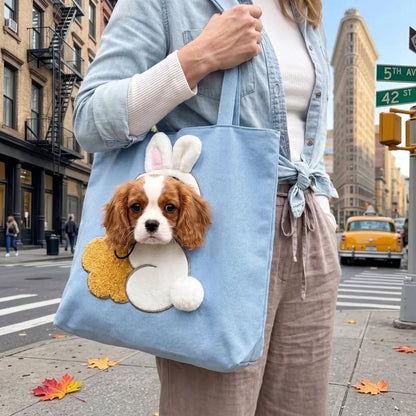Loovina bunny costume tote in the city