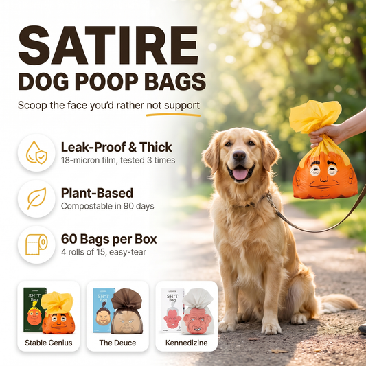 Loovina Satire Dog Poop Bags: leak-proof, plant-based, 60 bags per box