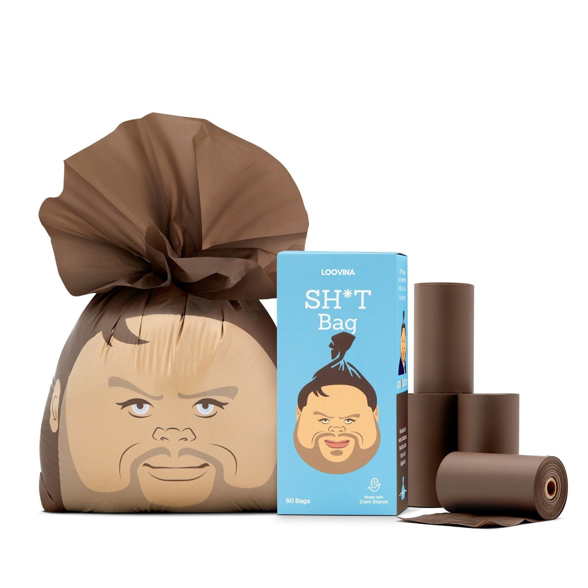 Loovina The Deuce dog poop bags, box and 4 rolls