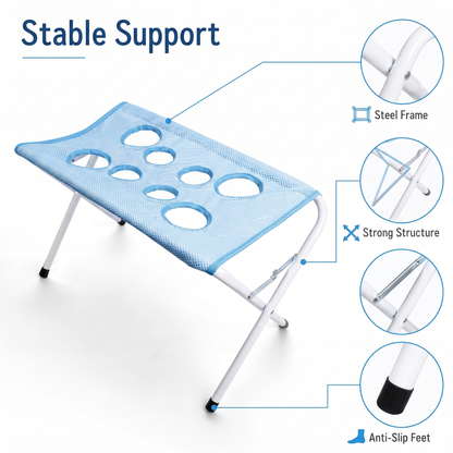 Stable steel frame with anti-slip feet