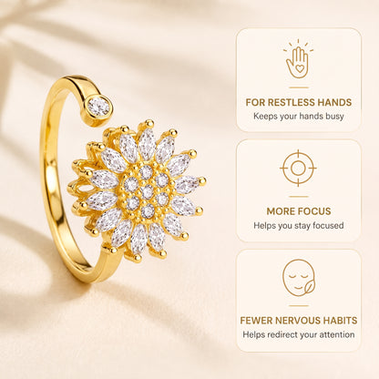 Sunflower spinner ring: for restless hands, more focus, fewer nervous habits